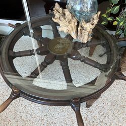 Ship’s  Wheel 55” Wide From Handle To Handle, From A Historical shipyard