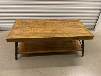RUSTIC WOOD COFFEE TABLE  WITH BOTTOM SHELF