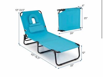 Folding Face Down Tanning Chair with Face Hole blue
