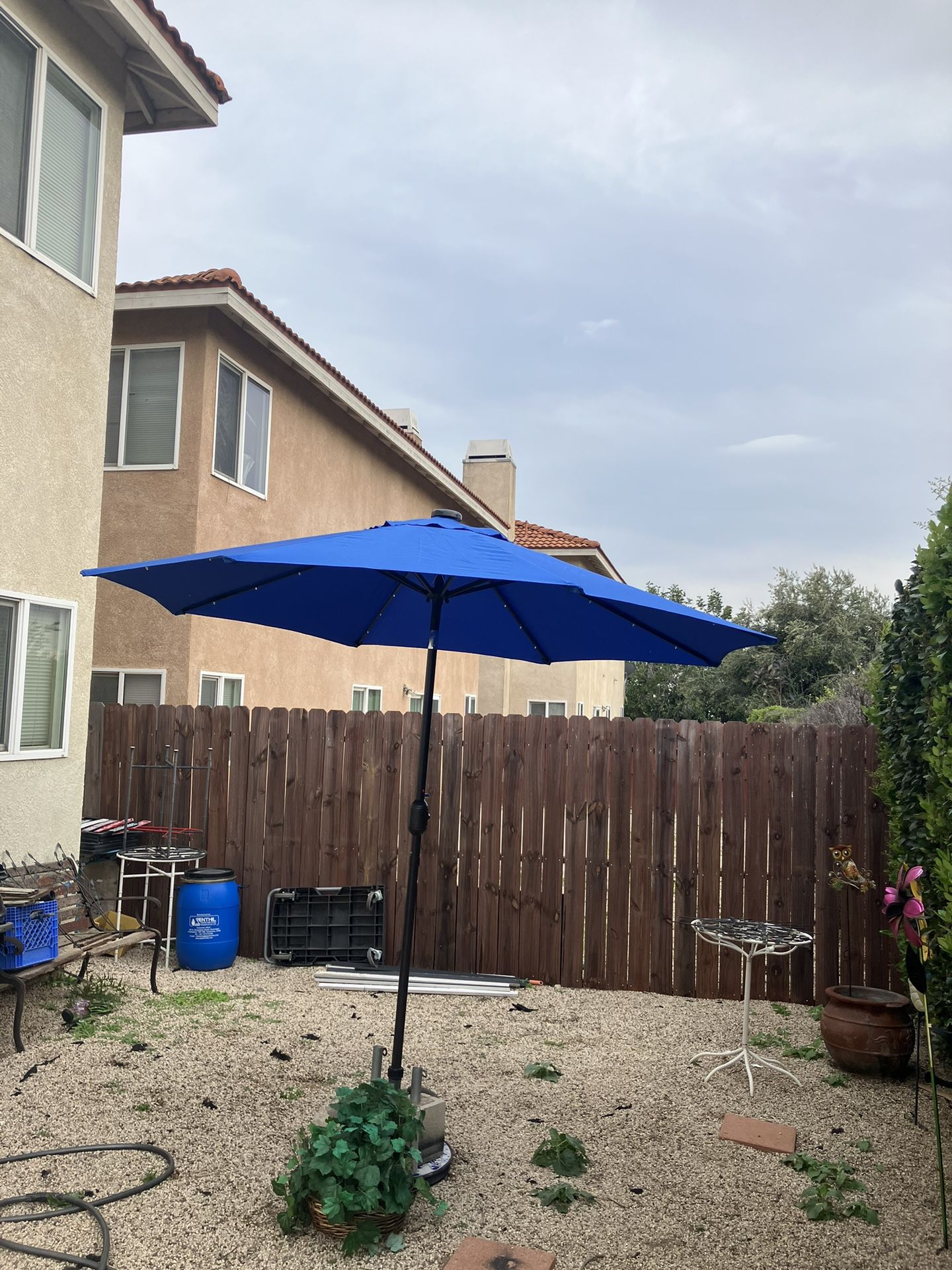 9” FT Solar Light Market Umbrella Patio Color: Blue Base Not Included