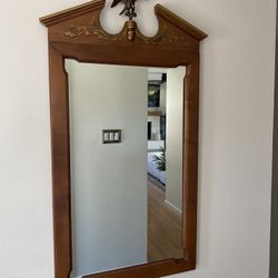 Vintage Solid Maple Tell City Mirror 