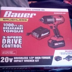 NEW!! Bauer ½" Drive High Torque Brushless Impact Wrench