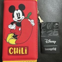 Loungefly Disney Mickey Mouse Hot Chili Sauce Packet Figural Flap Wallet NEW