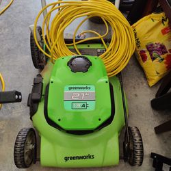 Green works 21" 13A Corded Electric Lawn Mower 