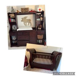 Pottery Barn Larkin Sleigh Crib and Changing Table System