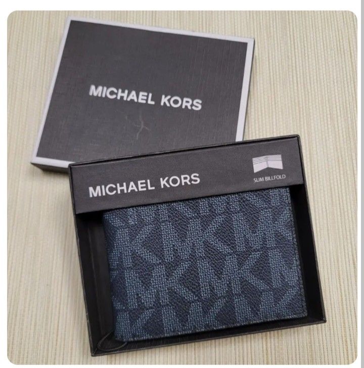 MICHAEL KORS BLUE SLIM BILLFOLD WALLETBOX