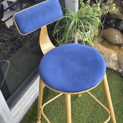 Blue Velvet Bar Stools 