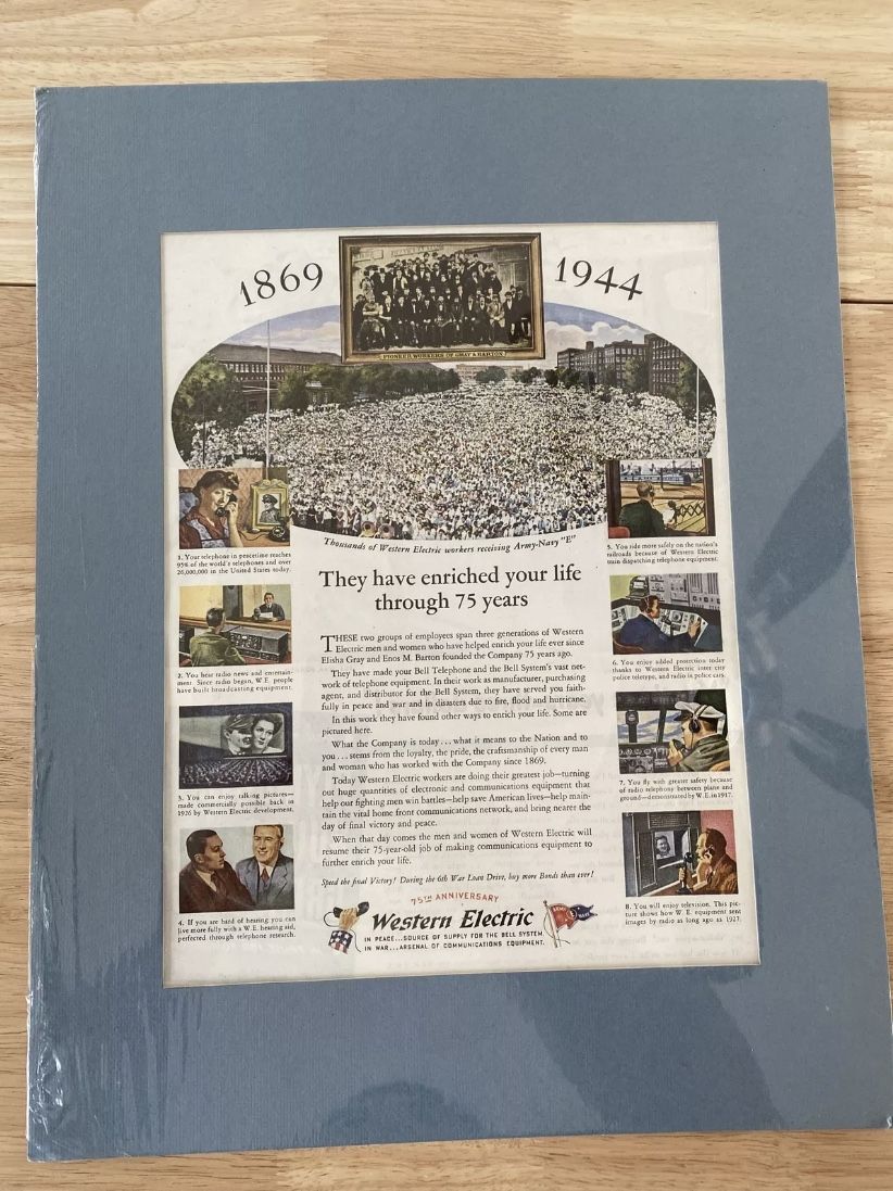 Authentic The Sat. Evening Post 1944 Vas - “85th Anniversary Western Electric”