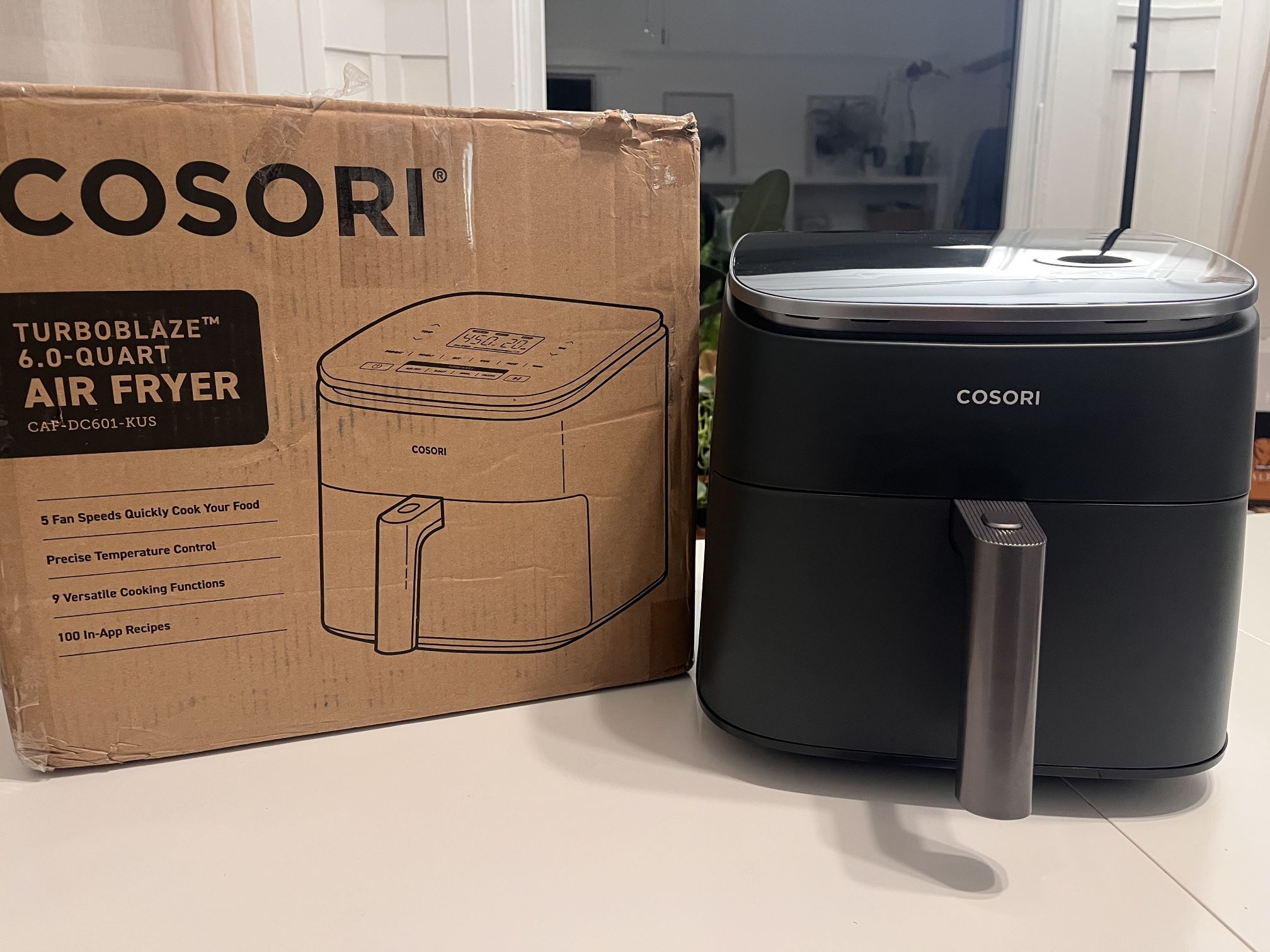 COSORI Air Fryer 9-in-1, Compact & Large 6-Qt, Fast Turbo Modes, 90°–450°F Even Results With Precise Temperature Control