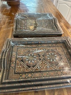 new tray set 3 pieces handmade small 50 big 75