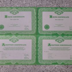 Vintage 1990s Cabbage Patch Kids Doll 2 Birth Certificates Adoption Papers