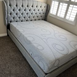 Queen Bed With Memory Foam Mattress