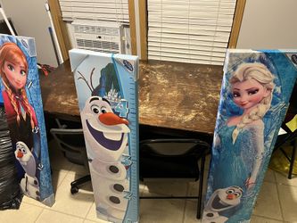 Disneys Frozen 1 Elsa, Anna And Olaf Height GChart Wall Canvas 