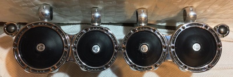 2 Sets of Chrome Diamond Audio Fusion-T 6.5" 3-Way Wakeboard Tower Speakers With 2 Mounting Brackets on Each Set