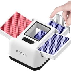 Automatic Card Shuffler|1-2 Deck Electric Card Shuffle Machine|Portable Rechargeable Batteries of Poker,Blackjack,Uno,Skip-Bo,Phase 10 More Playing Sh