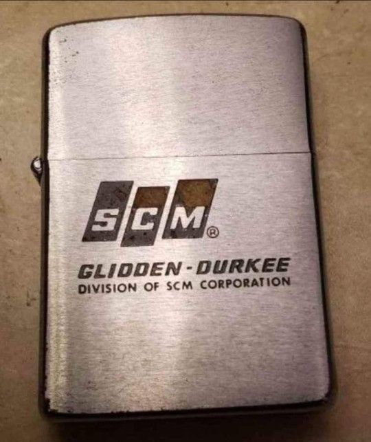 Vintage ZIPPO Lighter - GLIDDEN-DURKEE SCM 1968 Advertising Lighter - Paint - FIRM PRICE