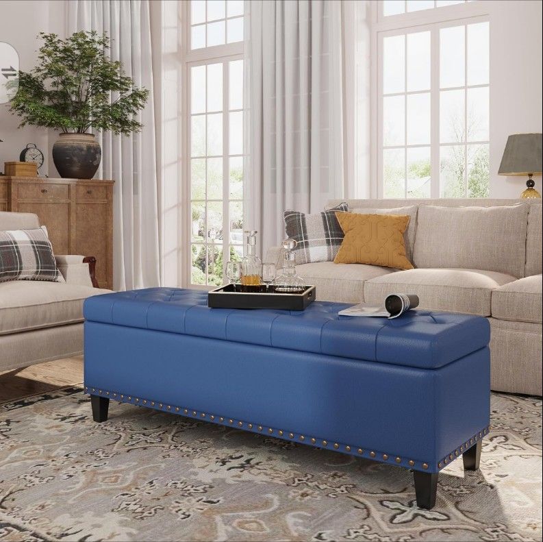 Modern Faux Leather Ottoman