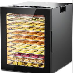 Food Dehydrator Machine, 12-Trays Stainless Steel Digital Food Dryer for Home,10 Presets, 48H Timer and Temperature Control