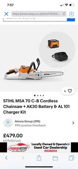 New Sthil 36v Chainsaw W/ Battery And Charger New 