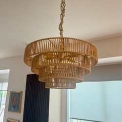 Boho wicker light fixture ✨