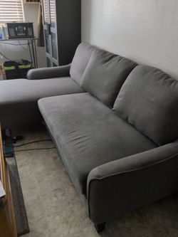 Gray Fabric Sectional Sofa with Chaise