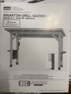 BRIARTON GRILL GAZEBO XL MODEL # : (contact info removed), (contact info removed)- V