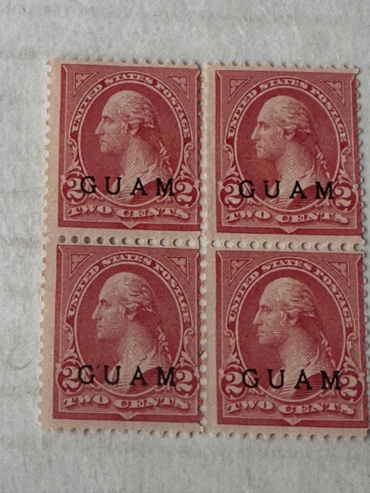 Guam Block Of 4 2 Cent Occupation United States Stamps