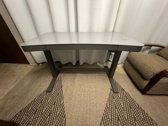 47″ Curved, Grey Power Sit-Stand Desk by Tresanti. I little used, works great. See description.