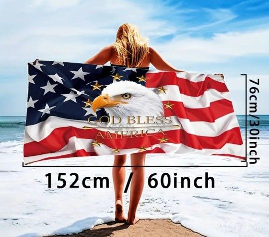 NEW: GOD BLESS AMERICA TOWEL 