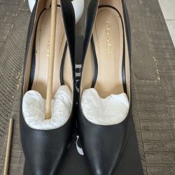 Size 7.5  - Wiley Signature Pumps by Coach! Black with gold accent C's on heel.