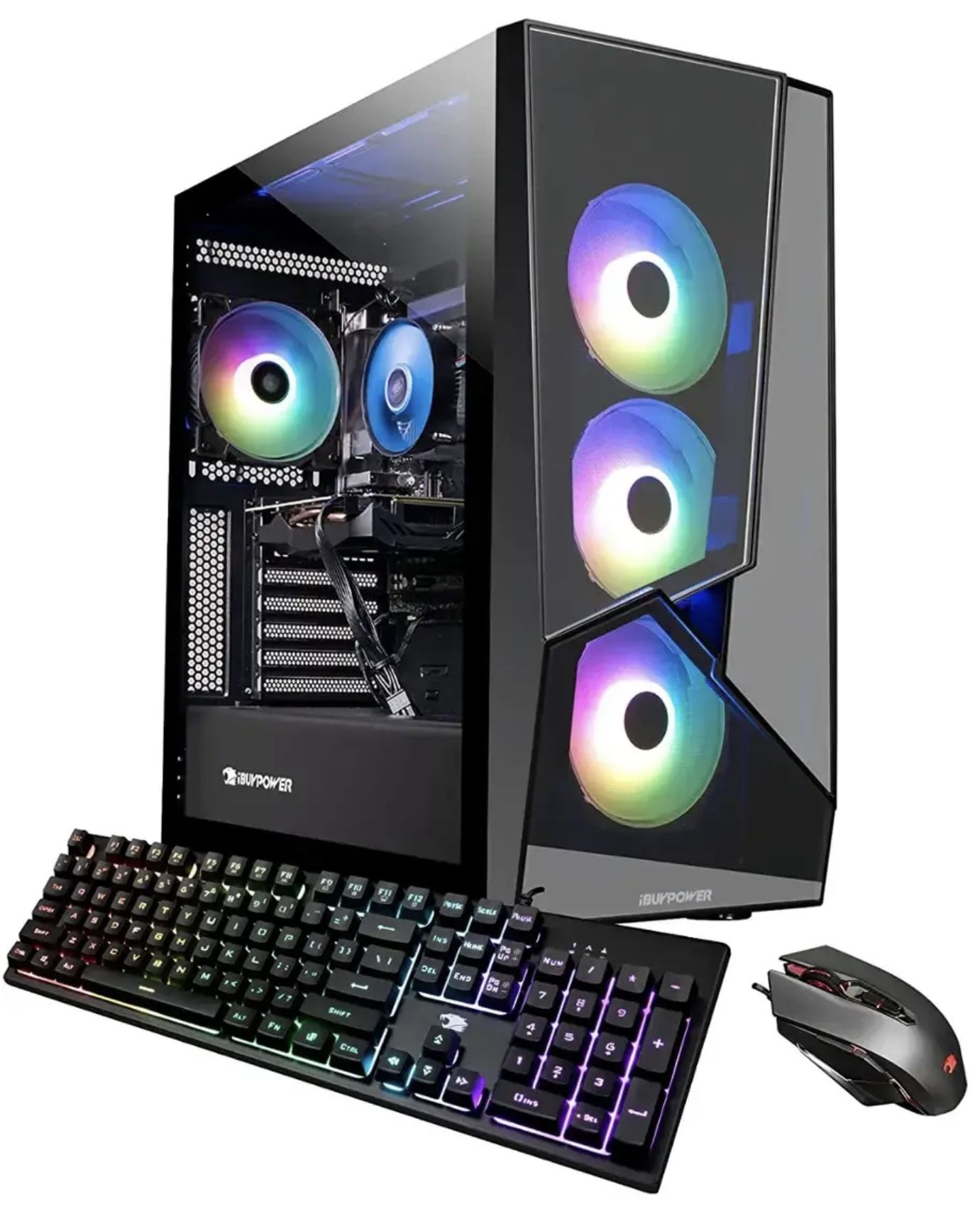 iBUYPOWER - Slate MR Gaming Desktop - Intel i5-11400F - 8GB Memory - AMD Radeon RX 570 8GB - 512GB SSD - Black