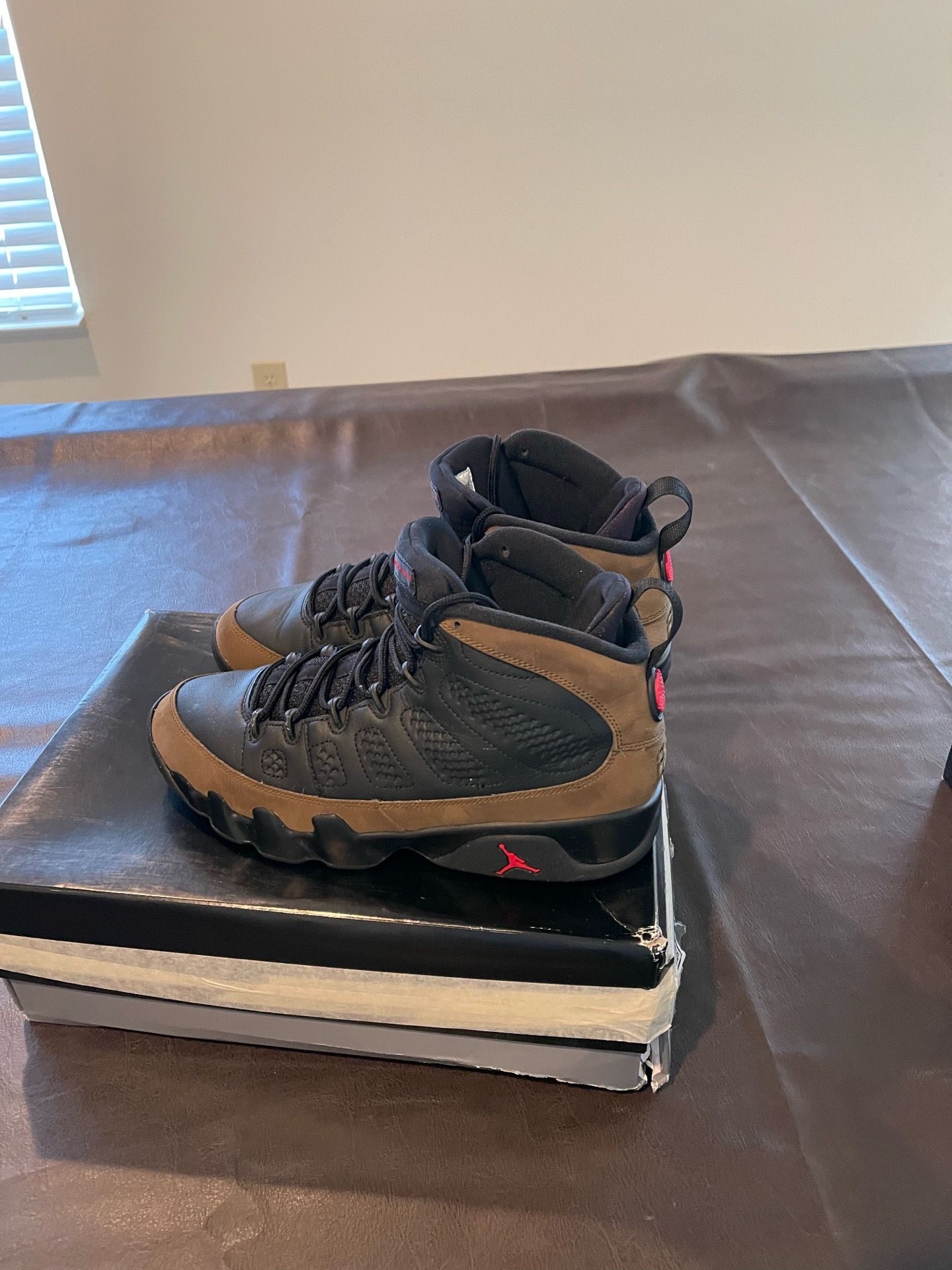olive green Jordan Retro 9s Olive green