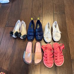 Lot Of 5 Pairs Of Mini Melissa Shoes & Sandals For Little Girls Size 11 & 12