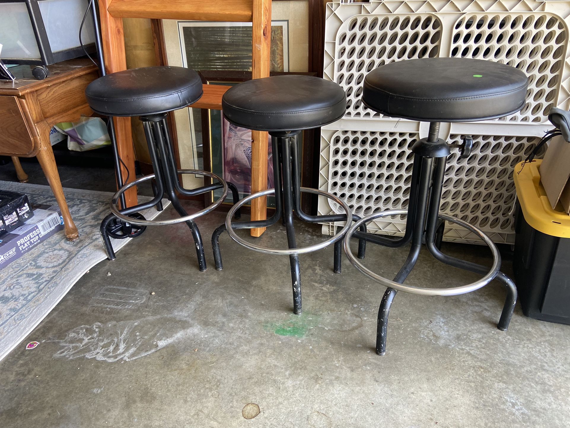 3 Leather Bar Stools $20 For All 3