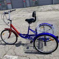 Adult Tricycle 24 in. 7 Speed Foldable Tricycle. PRICE. $250.00 FIRM!!