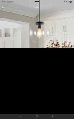 KoKo&Yukina 10" Globe Pendant Light Black Mid Century Pendant Light Mid Century Adjustable Light Fixture Matte Black Finished with Clear Glass Lampsha