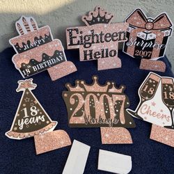 Happy 18th Birthday Party Honeycomb Table Toppers Decoration 