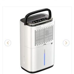 50 pt. White Dehumidifier for Home and Basement, 4500 sq. ft., Auto Defrost, Continuous Drainage