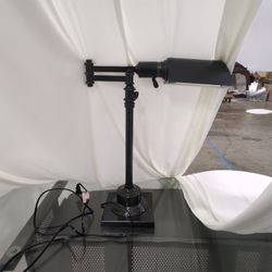 Black Metal Adjustable Swing Arm Desk Lamp
