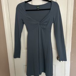 Blue Long Sleeve Dress 