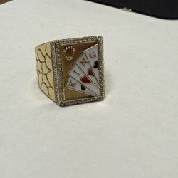 Poker Cards Gold Ring 