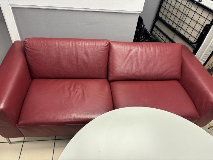 Red Leather Sofa