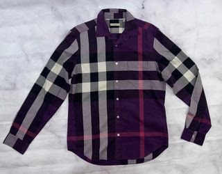 Authentic Burberry Brit Royal Purple Check Pattern Long Sleeve