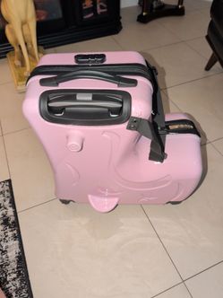 Kids Ride on Luggage, Kids Travel Suitcase with Safety Belt, Scooter Suitcase for Kids Ages 6-12 (20in Pink) retails for $179 on Amazon! Hardly used!