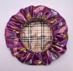 Adult Reversible Backward/Burberry Hair Bonnet