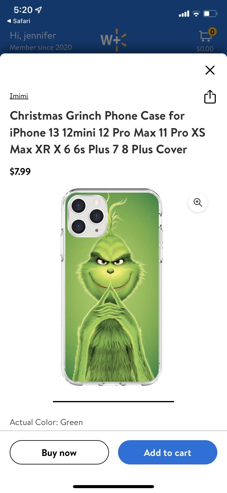 Imimi Christmas Grinch Phone Case for iPhone 13 12mini 12 Pro Max 11 Pro Xs  Max XR x 6 6S Plus 7 8 Plus ... for Sale in Fresno, CA - OfferUp