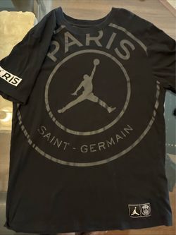 Jordan PSG Paris Saint-Germain SS Logo T-Shirt BQ8384-010 Black Size Medium