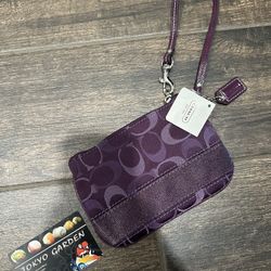 Coach Purple Wristlet New With Tags