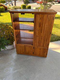Vintage oak entertainment center