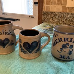 (3) Pottery Mugs